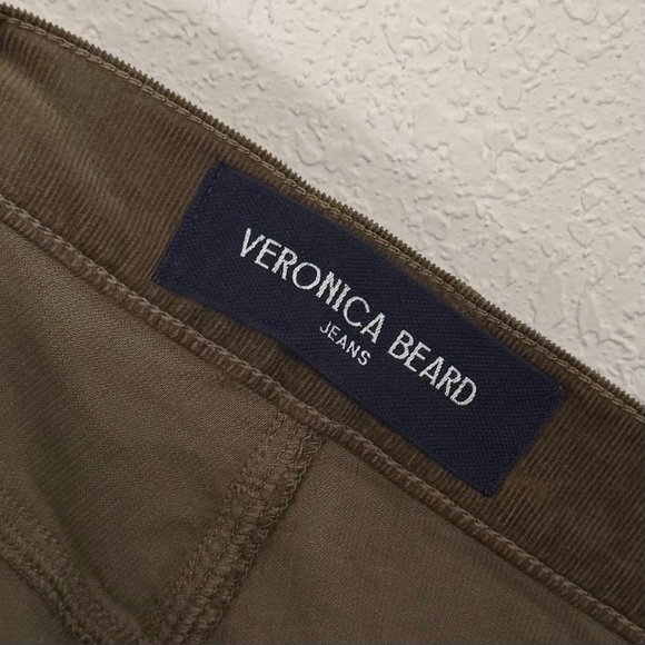 Veronica Beard Crosbie High Rise Wide Leg Corduroy Jeans Cypress Green Size 28 - Picture 7 of 9